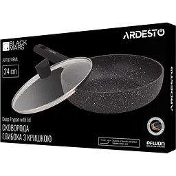 Сковорода Ardesto Black Mars Alcor глибока з кришкою 24 см (AR1924BML) - мініатюра 8