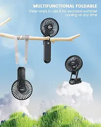 Портативний вентилятор EasyAcc F18 цифровий дисплей 5 швидкостей - мініатюра 5