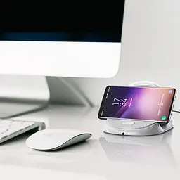 Зарядка QI BASEUS Silicone Horizontal Desktop 10W (WXHSG-02) бездротова біла - мініатюра 3