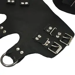 Поножі манжети для підвішування за ноги Art of Sex Leg Cuffs For Suspension з натуральної шкіри, чорні - мініатюра 4