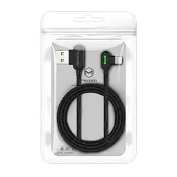 Двухсторонний зарядный кабель для iPhone iPad McDodo 90° USB to Lightning с LED подсветкой 50 см
