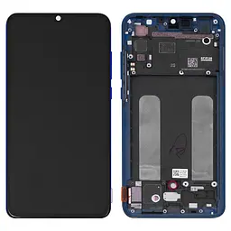 Дисплей Xiaomi Mi 9 Lite, Mi CC9, синій, з рамкою, Оригінал (переклеєне скло), M1904F3BG