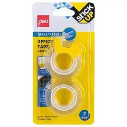Cтрічка канцелярська з диспенсером Deli EA30701 StickUp 18 мм х 18 м х 45 мкм, 2 шт. прозора