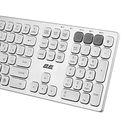 Клавіатура ножицьна бездротова 2E KS-270 Silver-White, 109key, WL/BT, EN/UK - мініатюра 6