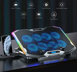 Охолоджувальна підставка для ноутбука до 21 дюймів GamePro GPCP-870 8xfans - мініатюра 14