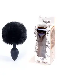 Анальна пробка - Jawellery Silikon PLUG Bunny Tail Black Boss Series 64-00100 103405