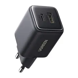 Мережевий зарядний пристрій UGREEN X514 20W 2-Port GaN Fast Charger EU чорний