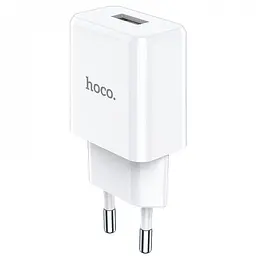 Мережевий зарядний пристрій 1 USB Hoco N9 2.1 A White