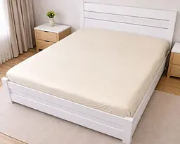 Простирадло на резинці LARA сатин LUX dp13259 BEIGE 160х200+25 см
