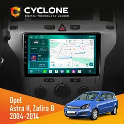 Штатна магнітола Opel Astra H Zafira B Black Cyclone C9-013 4x64 DSP 4G Cyclone (НФ-00007387)