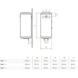 Бойлер Bandini Water Heaters SE 45 SLIM (SE0045C5VR337) [140049] - мініатюра 6