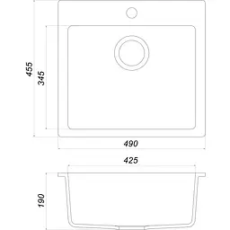 Гранітна мийка Globus Lux AOSTA мигдаль 490x455мм-А0008 - мініатюра 5