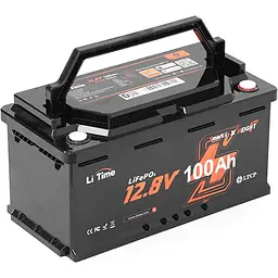 Акумулятор Li Time LiFePO4 12V (12.8V/100Ah/1280Wh) (L12V100-100-H190-BT4AC150) - мініатюра 2