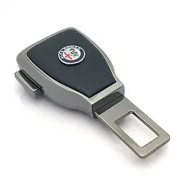 Заглушка перехідник ременя безпеки з логотипом Alfa Romeo Темний хром 1 шт