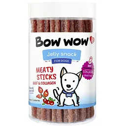 Ласощі для собак Bow wow палички м'ясні з яловичини та колагену 12 см, 370 г