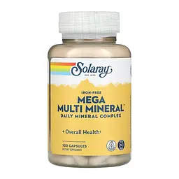 Мультимінерали без заліза Solaray (Mega Multi Mineral Iron-Free) - 100 капсул