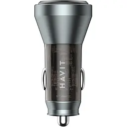 Автомобільний зарядний пристрій Havit HV-CC2017 48W USB-A+USB-C black (HV-CC2017) - мініатюра 2