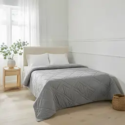 Покривало на ліжко стьобане 200*230 см бавовняне сірий Colorful Home 505-24-18-1 - мініатюра 2