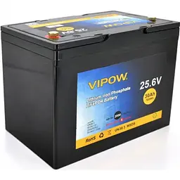 Акумулятор Vipow LiFePO4 25,6V 30Ah із вбудованою ВМS платою 25A, Q2