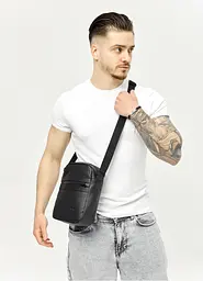 Чоловіча сумка месенджер Sambag Makros чорна 23 × 19 × 7 см (70278001m) - мініатюра 2