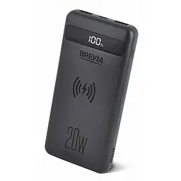 Повербанк (Power Bank) Brevia 10000mAh 20W Wireless Qi10W Li-Pol, LCD чорний(45118)