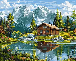 Набір для розпису по номерах Затишний котедж, Ideyka, 40x50 см, КНО6351