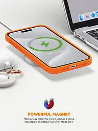 Силиконовый чехол с MagSafe для Apple iPhone 15 Pro Max, ICON2 MagCase, оранжевый, противоударный, панель с мягкой подкладкой, защита всего корпуса, поддержка беспроводной зарядки, совместим с защитными стеклами и пленками, ArmorStandart (ARM89277) - мініатюра 9