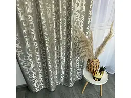 Штори жаккард "Вензель" сірий 150х270 см, 2шт, тасьма ALBO pbe0052939 - мініатюра 7