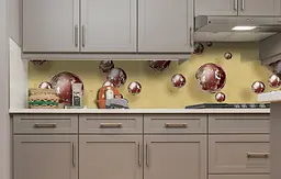 Вініловий кухонний фартух Шоколадні сфери наклейка для кухні ПВХ кулі Абстракція Бежевий Happy Pocket Z181709 - мініатюра 5