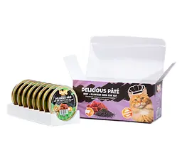 Смачний паштет UNIQ PETS CAT WET FOOD ROYAL BEEF з яловичини та насіння подорожника, 30 г