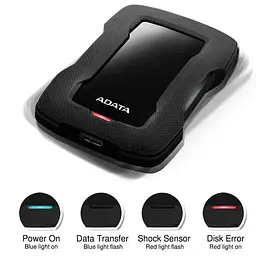 Зовнішній жорсткий диск Adata Technology HD330 DashDrive Durable 4TB USB 3.1 2.5 чорний - мініатюра 7