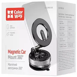 Универсальный автодержатель ColorWay MagSafe 360° Black (CW-CHM21-BK) - миниатюра 4