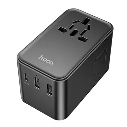 Мережевий зарядний пристрій Hoco AC18 2 USB/ Type-C PD 35W чорний - мініатюра 5