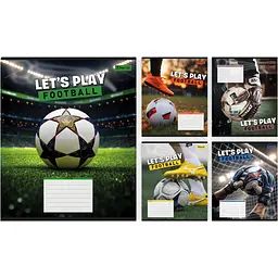 Набір зошитів 1 Вересня Let's play football А5 18 аркушів у лінію 25 шт. (768751)