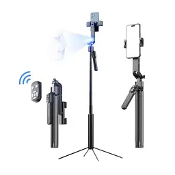 Трипод для смартфона FUNSNAP A8 з AI-відстеженням обличчя 360° / 5-осьовий / 1500 мАг / до 8 год роботи / висота до 1.9м / Bluetooth-пульт