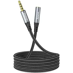 Кабель мультимедійний 3.5mm M to 3.5mm F 1.0m Gray HOCO (6931474762153)