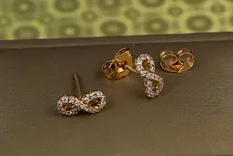 Сережки гвоздики Xuping Jewelry нескінченність 4 мм золотисті - мініатюра 2
