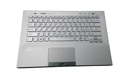 Клавіатура для ноутбука Sony Vaio (VPC-SB) Black, (Silver TopCase), RU (для зчитувача відбитків пальців) - мініатюра 2