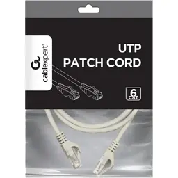 Патч-корд 5м UTP cat 6 CU gray Cablexpert (PP6U-CU-5M) - мініатюра 2