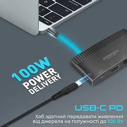 USB-Хаб Promate на 6 портів (mediahub-c6.black) - мініатюра 7