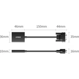 Перехідник VGA M to HDMI F CM513 black Ugreen (50945) - мініатюра 2