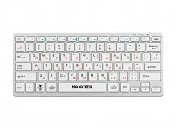 Клавіатура бездротова Maxxter KBW-C01S-UA, Silver, USB 2.4GHz, 78 кнопок, акумулятор 180 mAh