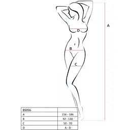 Бодістокінг Passion BS056 White, комбінезон, імітація панчох - мініатюра 4