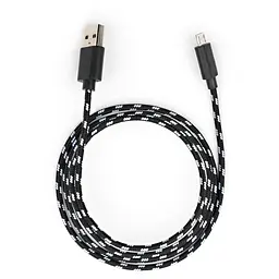 Дата кабель USB 2.0 AM to Micro 5P 2color nylon 1m black Vinga (VCPDCMBN31BK) - мініатюра 5