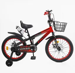 Велосипед 2-х колісний 18" FL-18214 Corso Falcon сталева рама, дискові гальма, додаткові колеса, дзвінок, кошик, зібраний на 85% - мініатюра 2