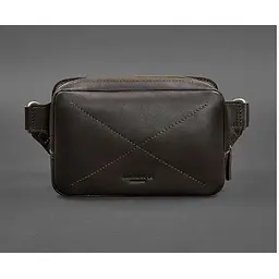Шкіряна поясна сумка Dropbag Mini темно-коричнева