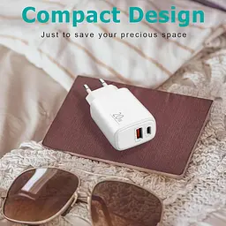 Мережевий зарядний пристрій USB-C 20W PD/QC з двома портами - мініатюра 2