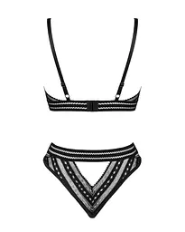 Комплект білизни Obsessive Natilya 2-pcs set M/L, black, бюстгальтер, трусики - мініатюра 6