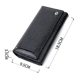 Лакований шкіряний гаманець з блоком для кредитних карток ST Leather 22683 чорний - мініатюра 7