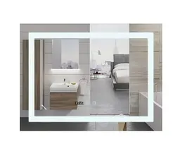 Дзеркало Mixxus WARM MR02-70x50-CASE з LED Touch, Anti-fog, димером, регулюванням яскравості, годинником (MI6669) - мініатюра 1